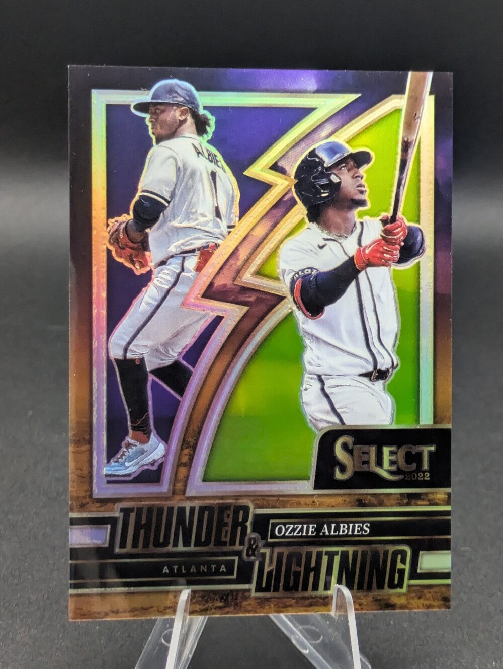2022 Panini Select Thunder & Lightning Ozzie Albies #TL-19 Braves Case Hit SSP